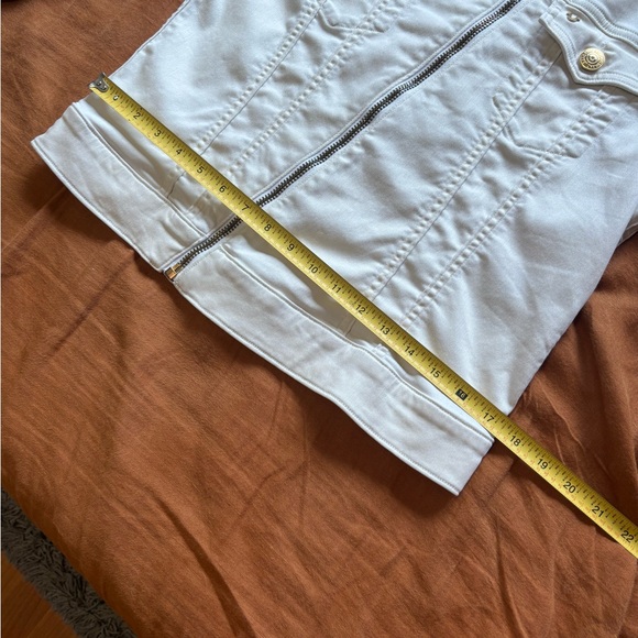 True Religion Dusty Bike White Jacket - Asymmetrical Zipper Denim Jacket - Med - Picture 5 of 15